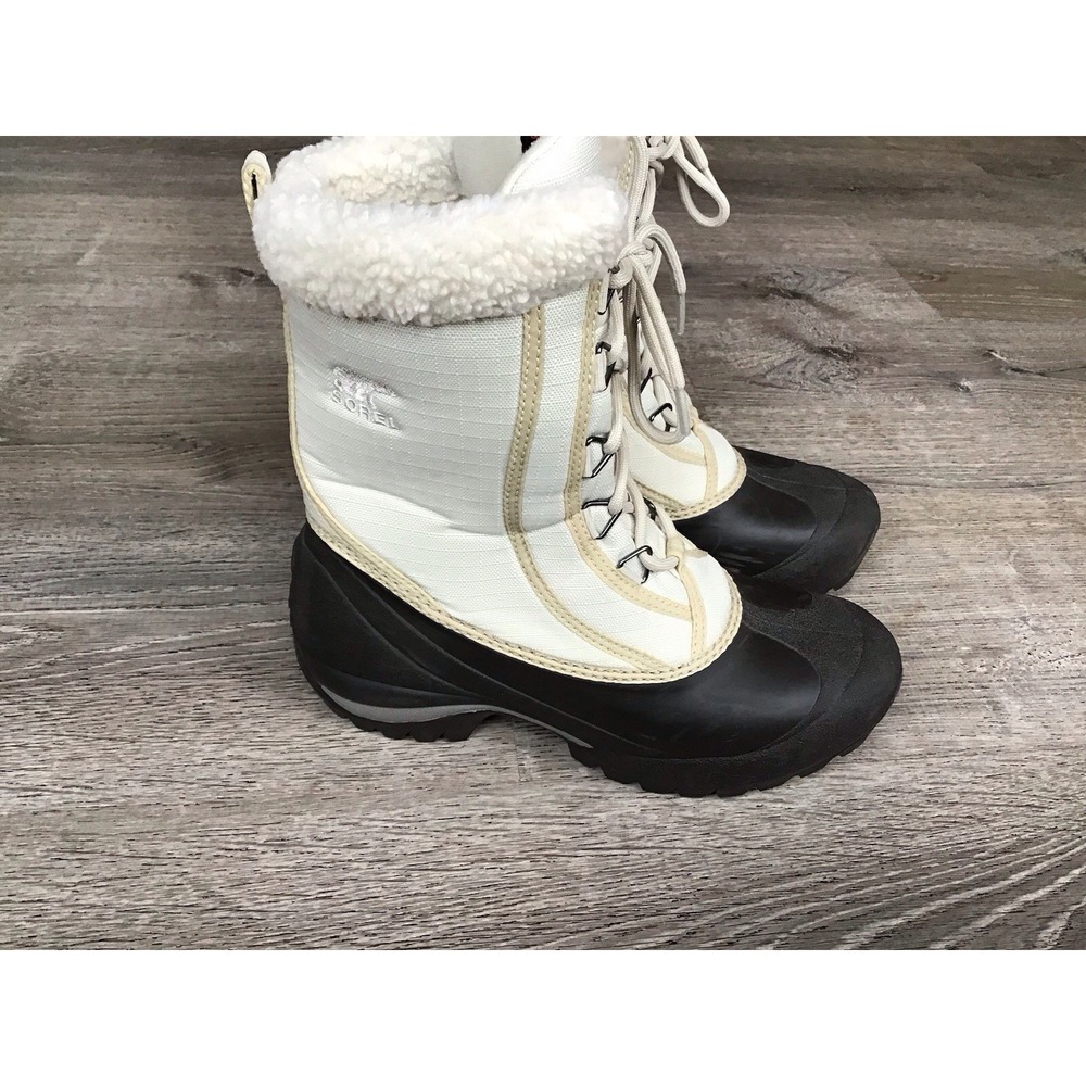 Sorel Cumberland Gray Nylon Insulated Womens Size 7 Snow Winter Boots NL1436-105